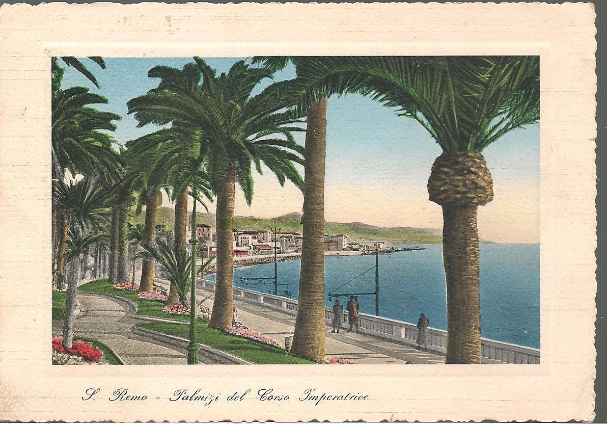 SANREMO - PALMIZI DEL CORSO IMPERATRICE - DISEGNATA - V