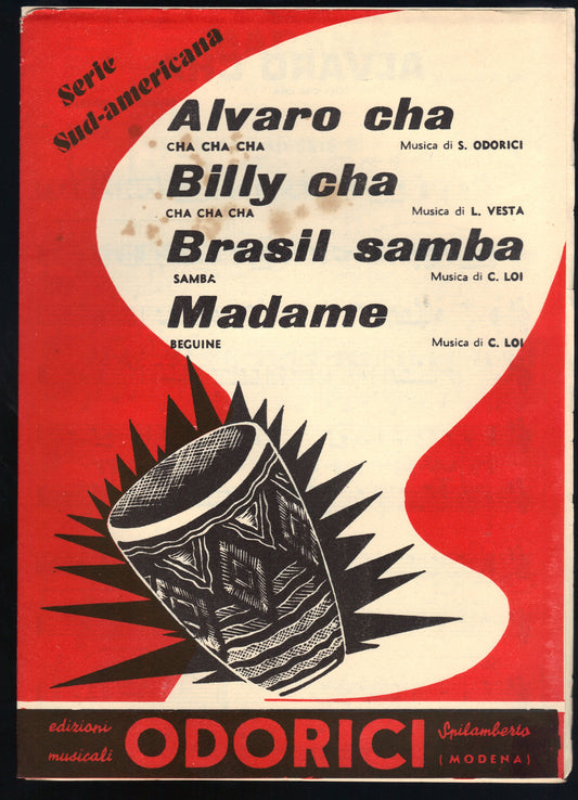 ALVARO CHA - BILLY CHA - BRASIL SAMBA - MADAME  Vesta, Odorici, Loi -- SPARTITO