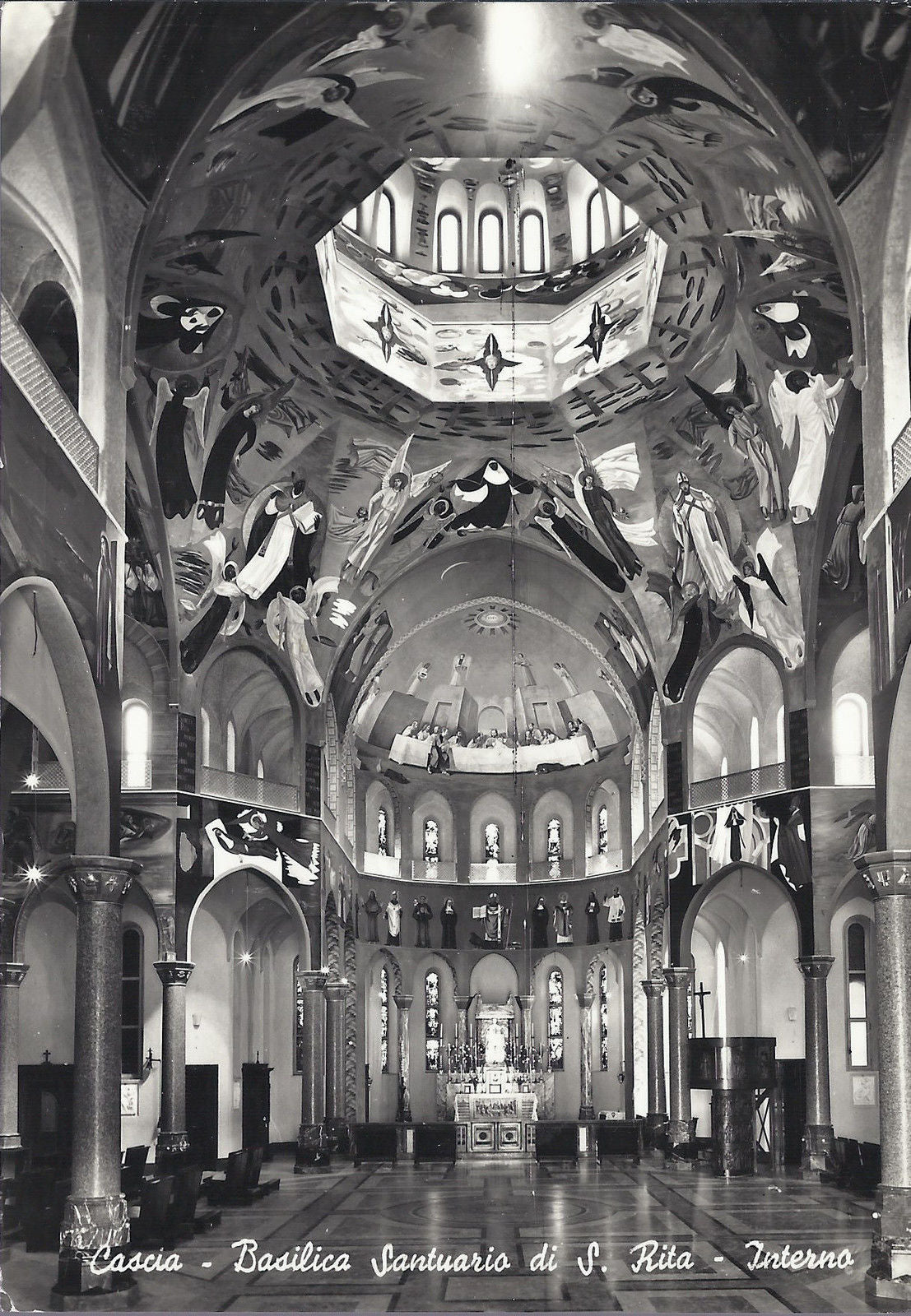 CASCIA - BASILICA SANTUARIO DI S. RITA - INTERNO - V1957