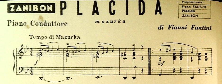 LA QUADRIGLIA - PLACIDA.mazurka - SPARTITO-SHEET MUSIC