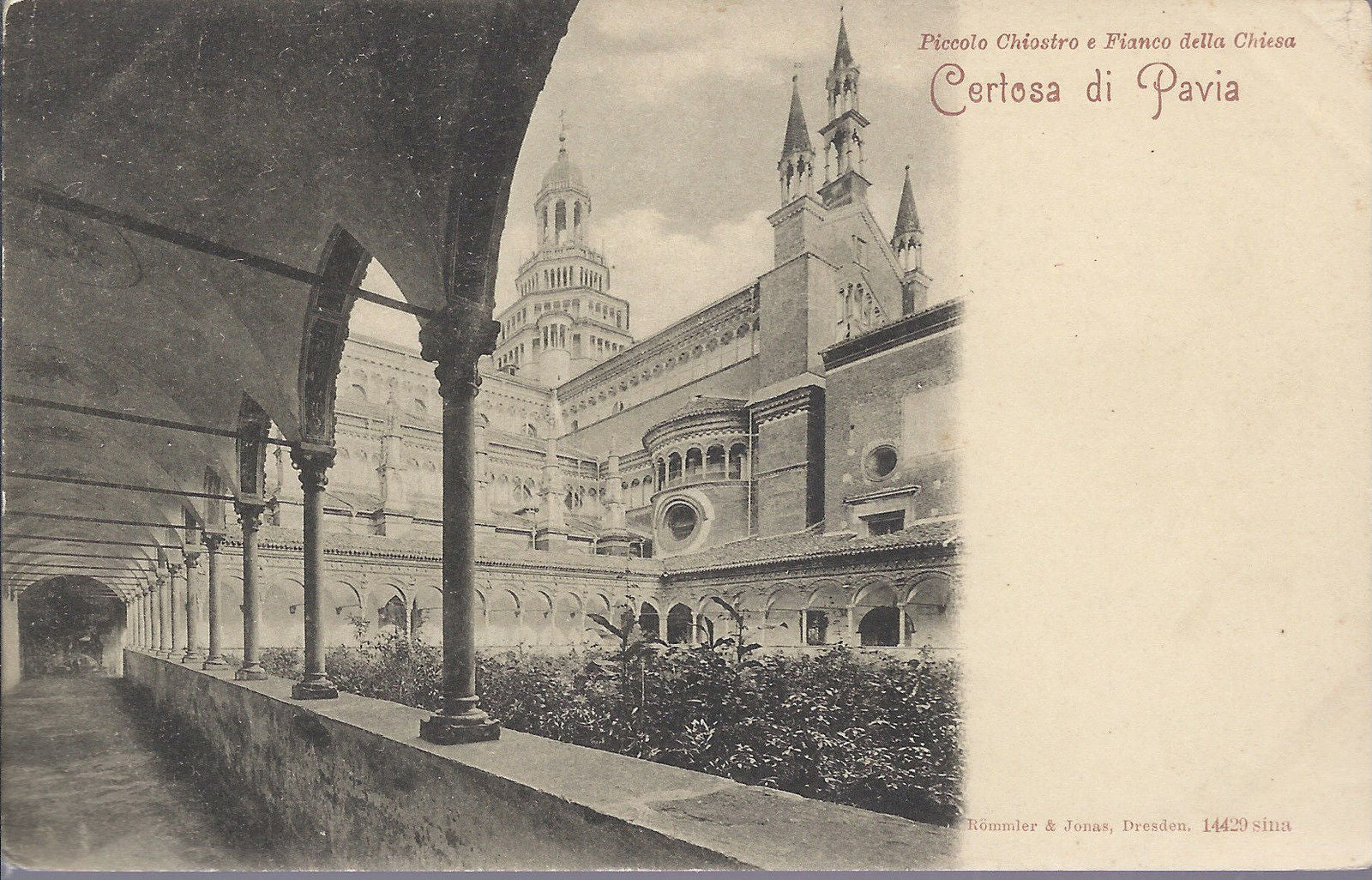 CERTOSA DI PAVIA - PICCOLO CHIOSTRO E FIANCO DELLA CHIESA - 