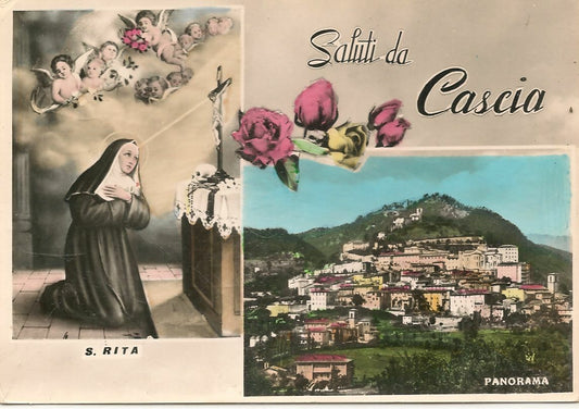 SALUTI DA CASCIA - DUE VEDUTE - V1968