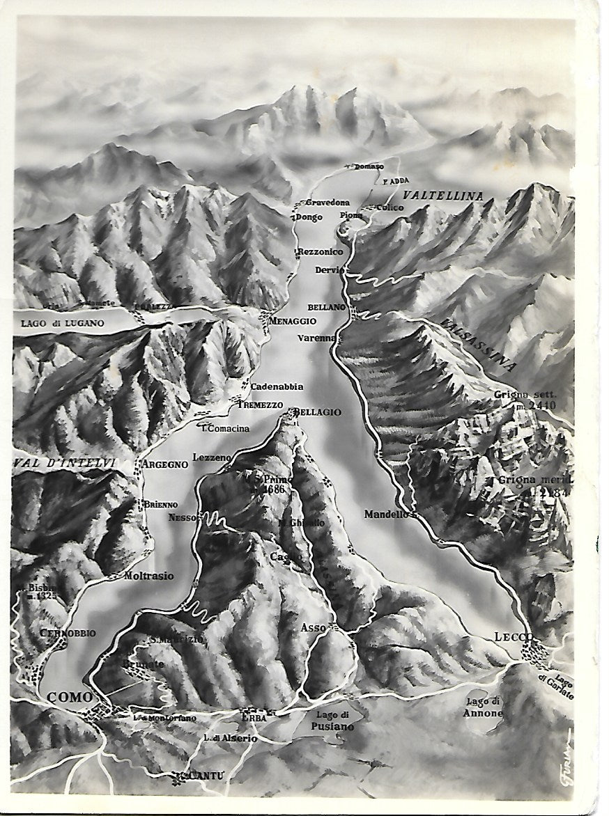 LAGO DI COMO - CARTINA - V1971