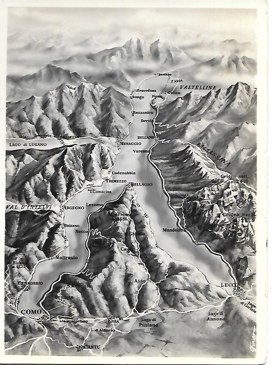 LAGO DI COMO - CARTINA - V1971