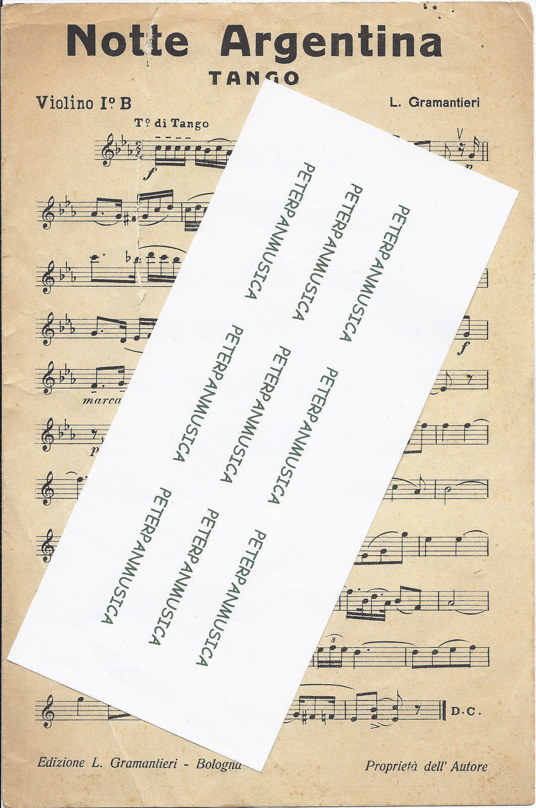 NOTTE ARGENTINA - GONDOLIERA ( L. Grammantieri ) # SPARTITO - Violino A - B