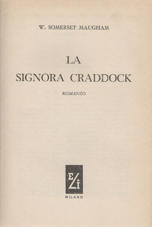 LA SIGNORA CRADDOCK - W. SOMERSET MAUGHAM