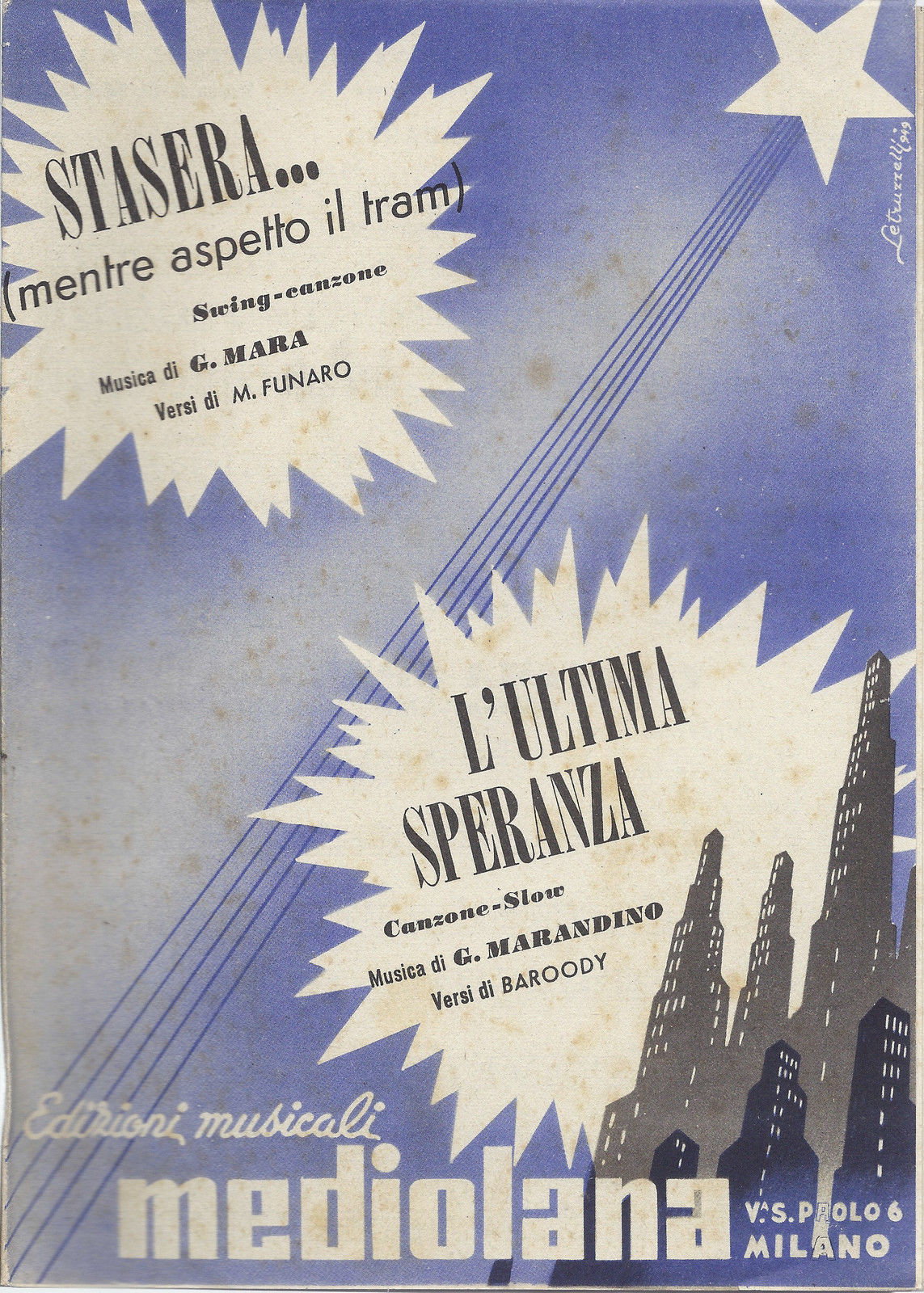 STASERA (mentre aspetto il tram)  Mara - L'ULTIMA SPERANZA  Marandino # SPARTITO
