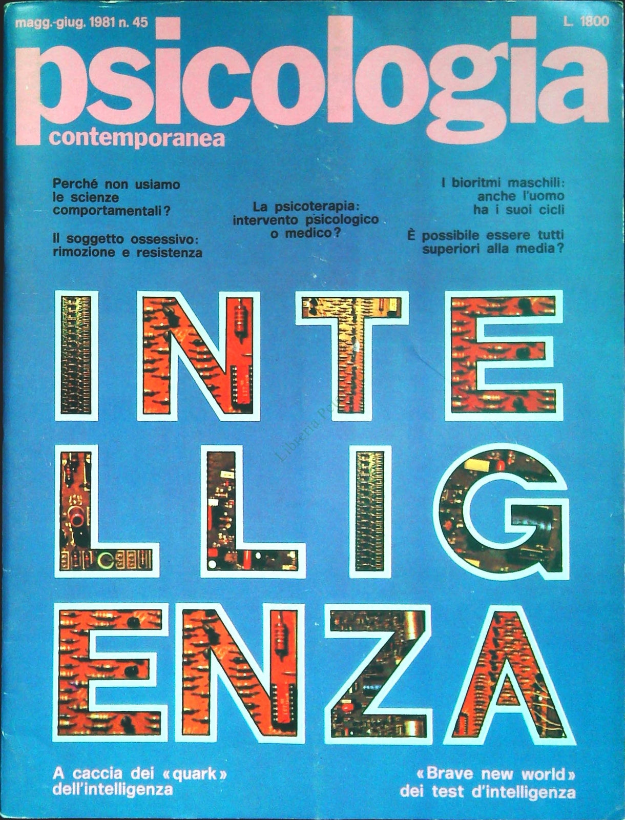 PSICOLOGIA CONTEMPORANEA N. 45 - INTELLIGENZA - OUTLET DEL LIBRO