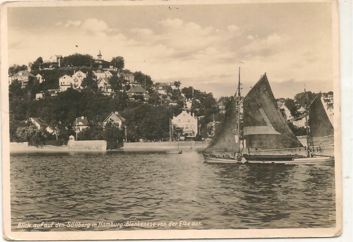 BLICK AUF DEN SUILBERG IN HAMBURG BLANKENESE VON DER ELBE AUS - NV