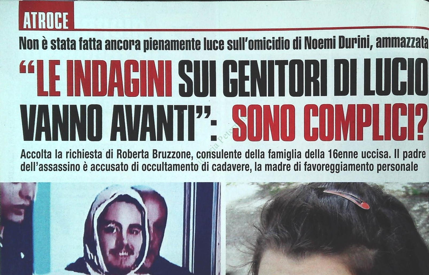 CASO NOEMI DURINI - CLIPPING-RITAGLIO DI GIORNALE