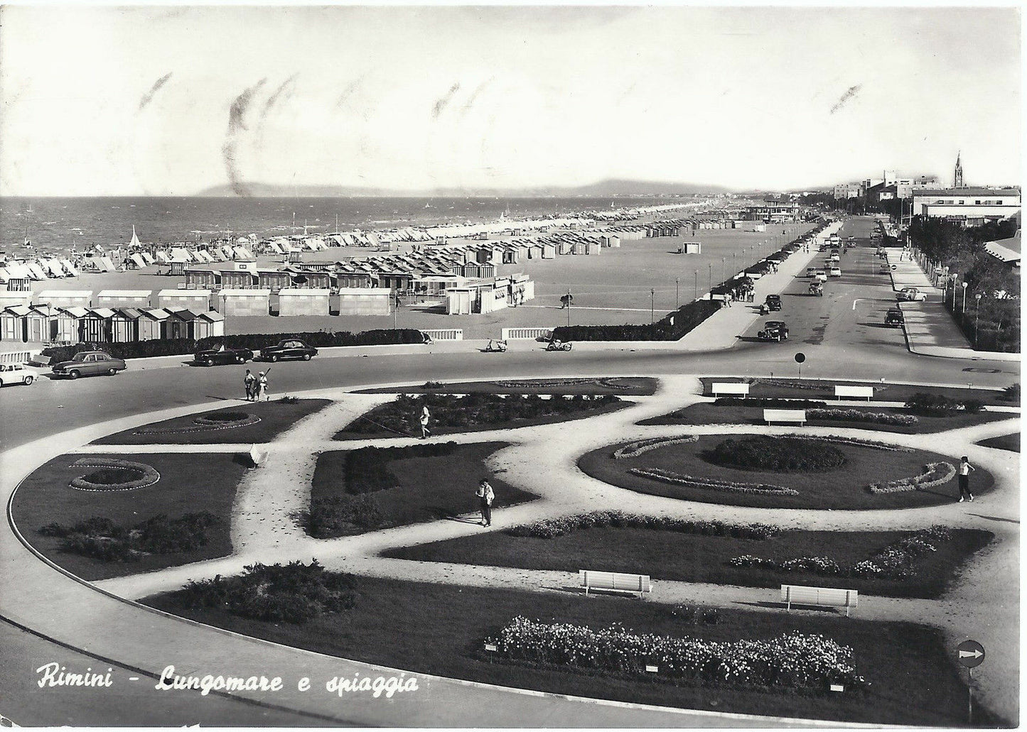 RIMINI - LUNGOMARE E SPIAGGIA - V 1957 - FG