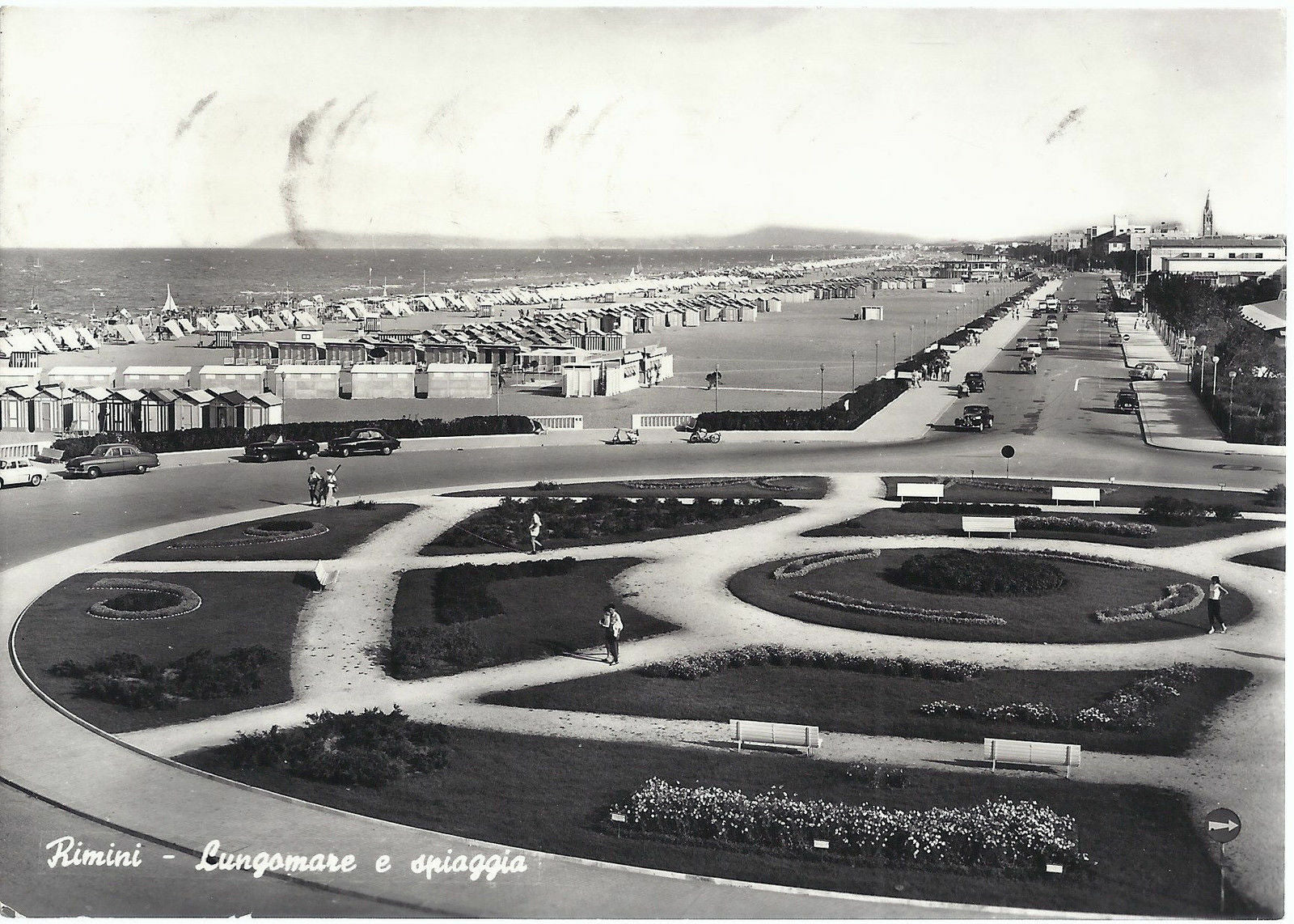 RIMINI - LUNGOMARE E SPIAGGIA - V 1957 - FG