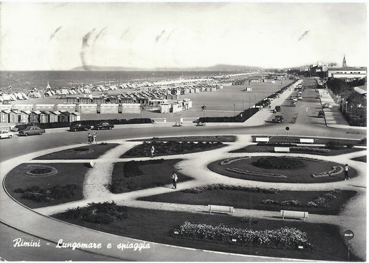 RIMINI - LUNGOMARE E SPIAGGIA - V 1957 - FG