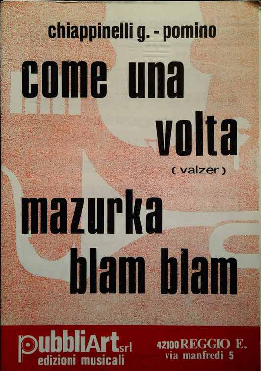 COME UN VOLTA - MAZURKA LA BLAM - SPARTITO-SHEET MUSIC