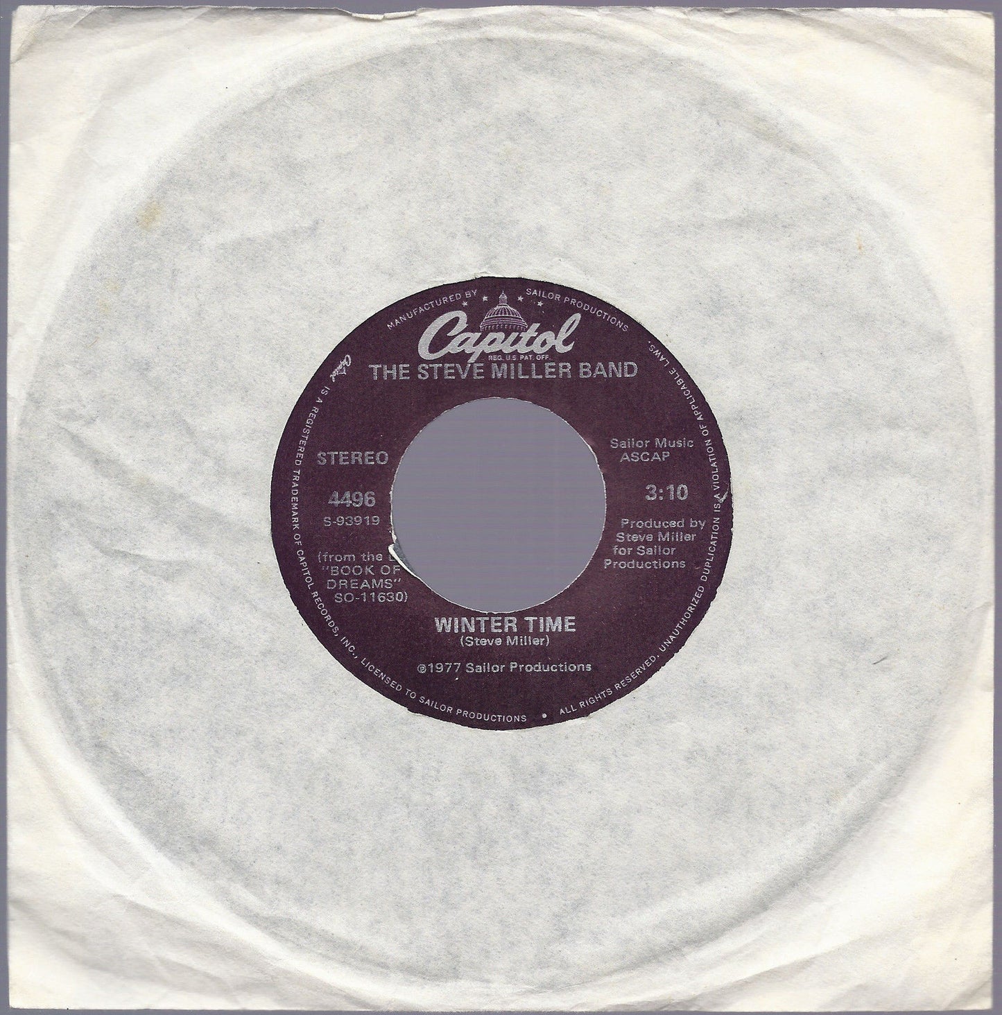 WINTER TIME - SWINGTOWN == THE STEVE MILLER BAND