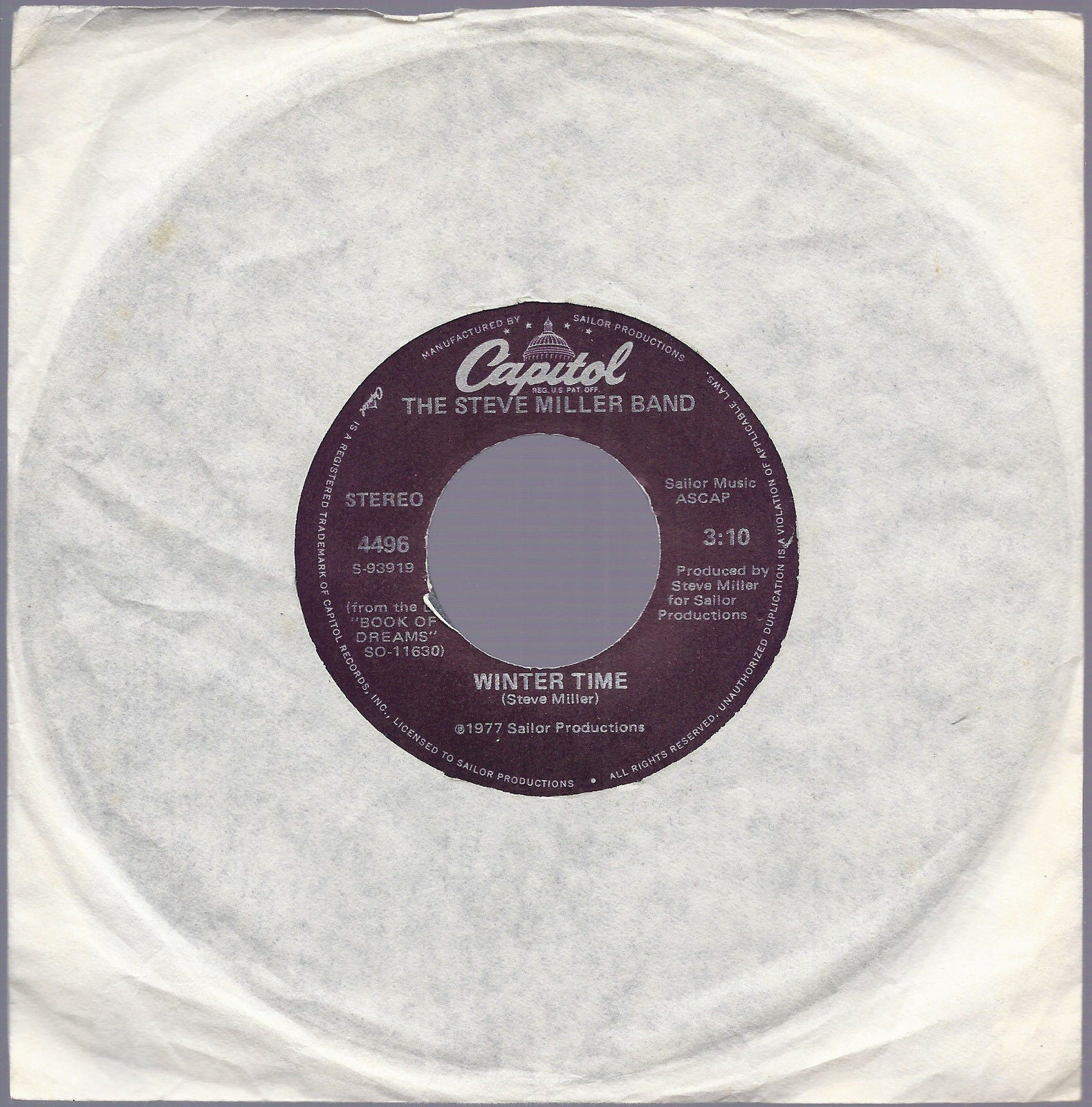WINTER TIME - SWINGTOWN == THE STEVE MILLER BAND