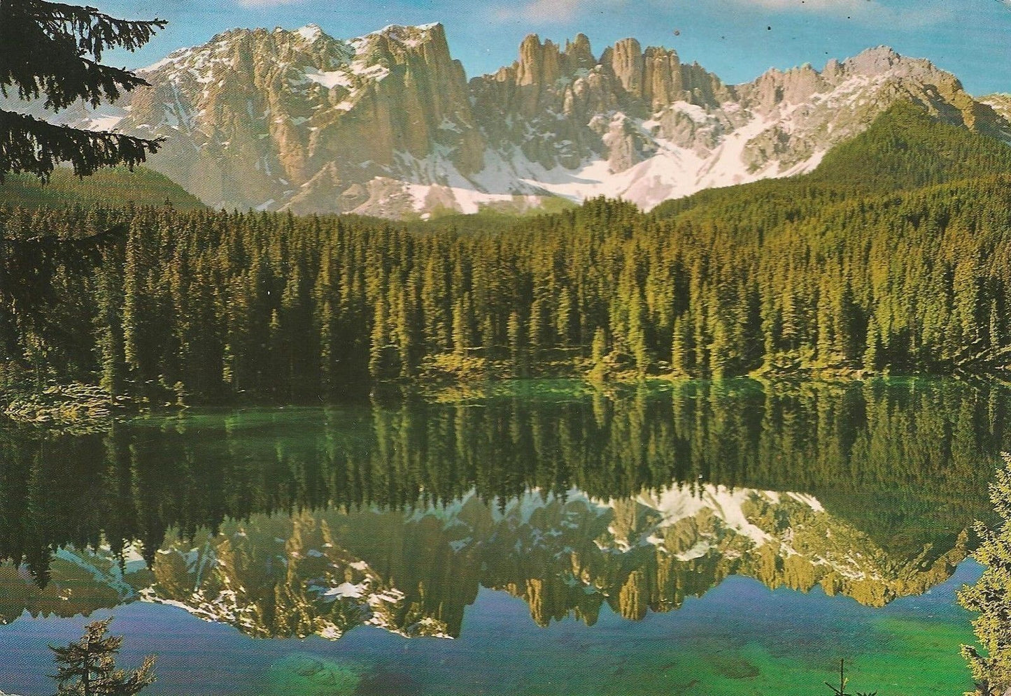 LAGO DI CAREZZA - PANORAMA - ACQUARELLATA - V1995