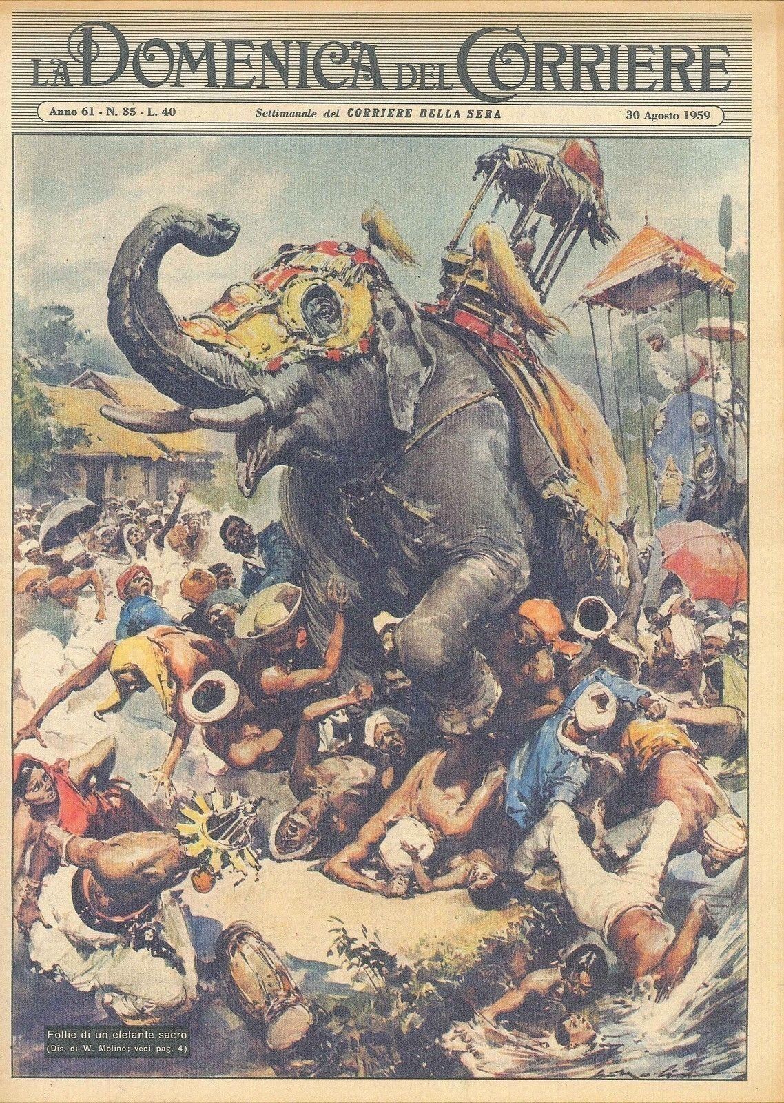 DOMENICA DEL CORRIERE N 35 - 30 AGOSTO 1959 - ILL. WALTER MOLINO