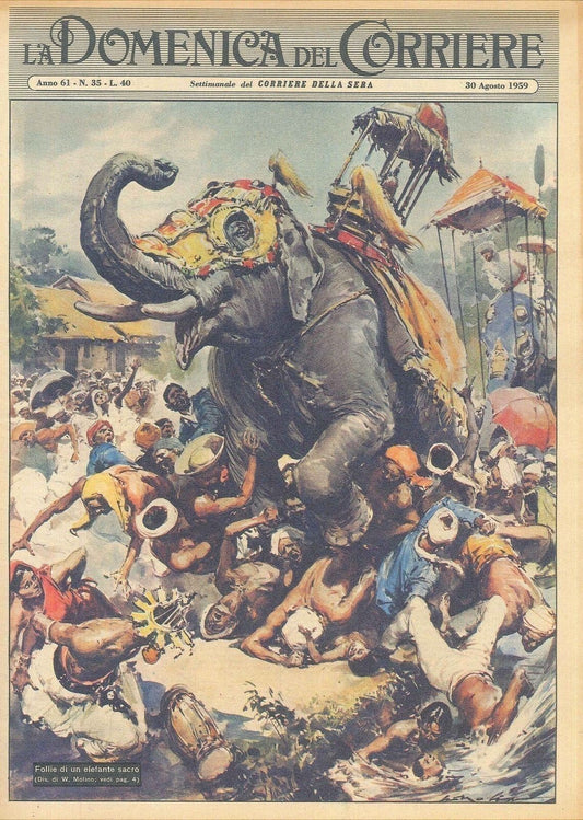 DOMENICA DEL CORRIERE N 35 - 30 AGOSTO 1959 - ILL. WALTER MOLINO
