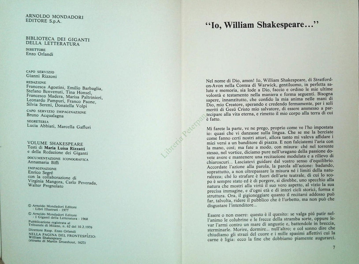 SHAKESPEARE - BIBLIOTECA GIGANTI LETTERATURA MONDADORI 1977-OUTLET DEL LIBRO