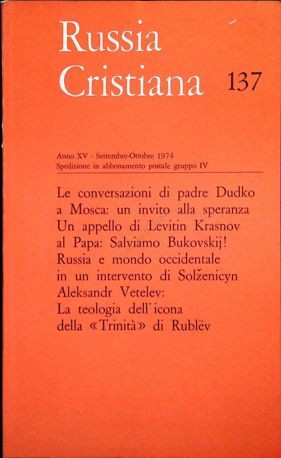 RUSSIA CRISTIANA N. 137 - SETTEMBRE-OTTOBRE 1974