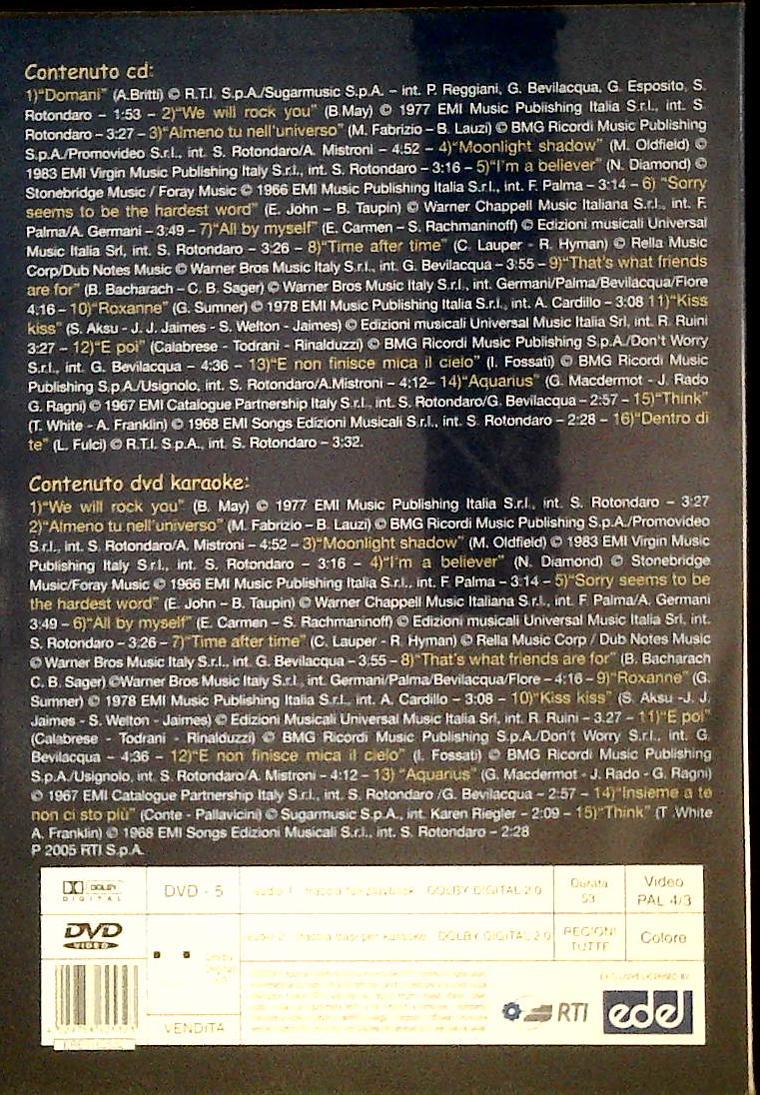 GRANDI DOMANI - CD CON DVD KARAOKE - DVD
