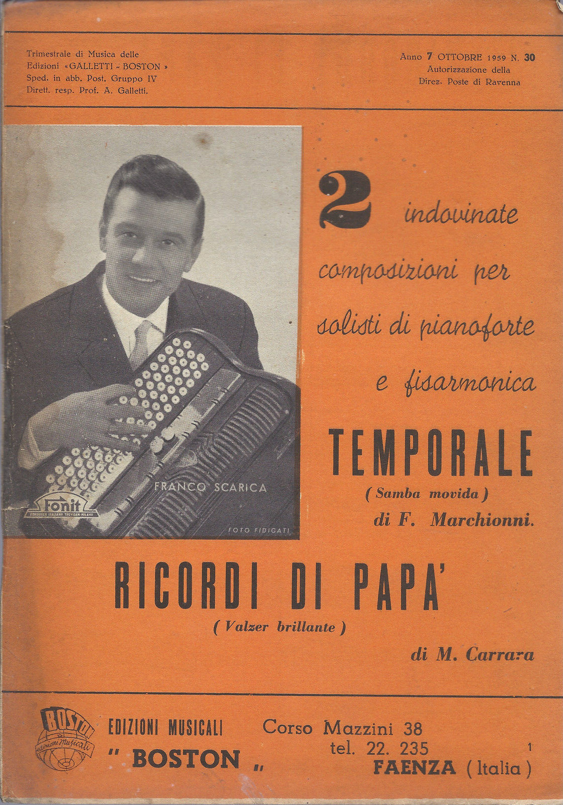 TEMPORALE   F. Marchionni -- RICORDI DI PAPA'   M. Carranza  #  SPARTITO