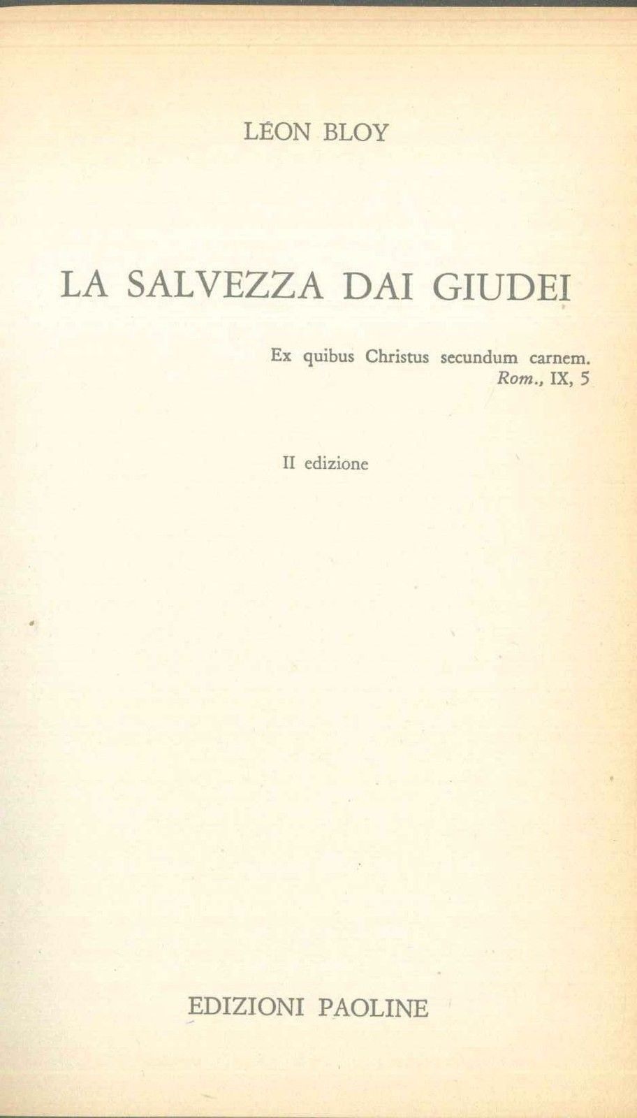 LA SALVEZZA DAI GIUDEI - LEON BLOY