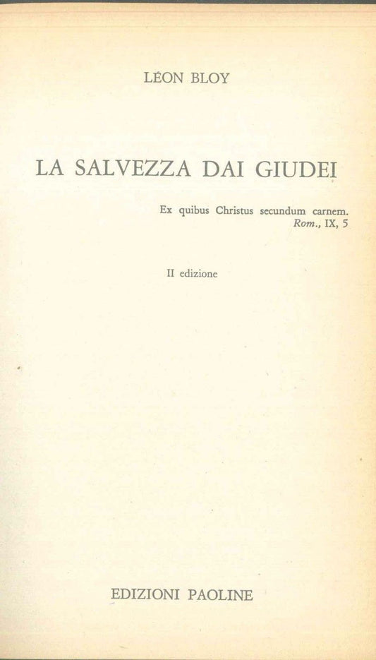 LA SALVEZZA DAI GIUDEI - LEON BLOY