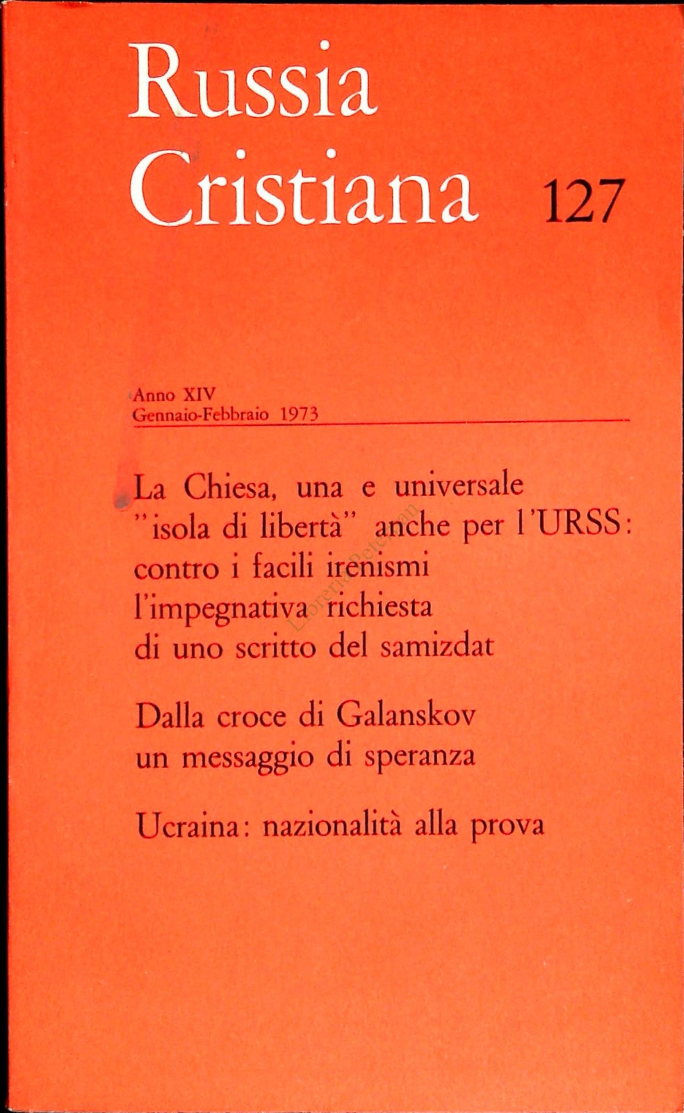 RUSSIA CRISTIANA N. 127 - GENNAIO-FEBBRAIO 1973