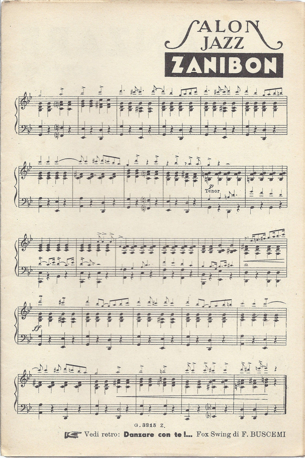 TUTTO SWING  A. Gurrieri - DANZARE CON TE!...  F. Buscemi # SPARTITO