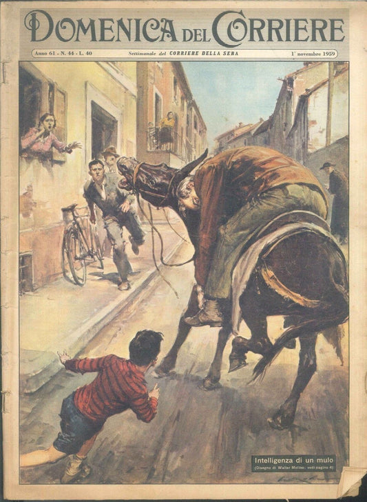 DOMENICA DEL CORRIERE N 44 -1  NOVEMBRE 1959 - ILL. WALTER MOLINO