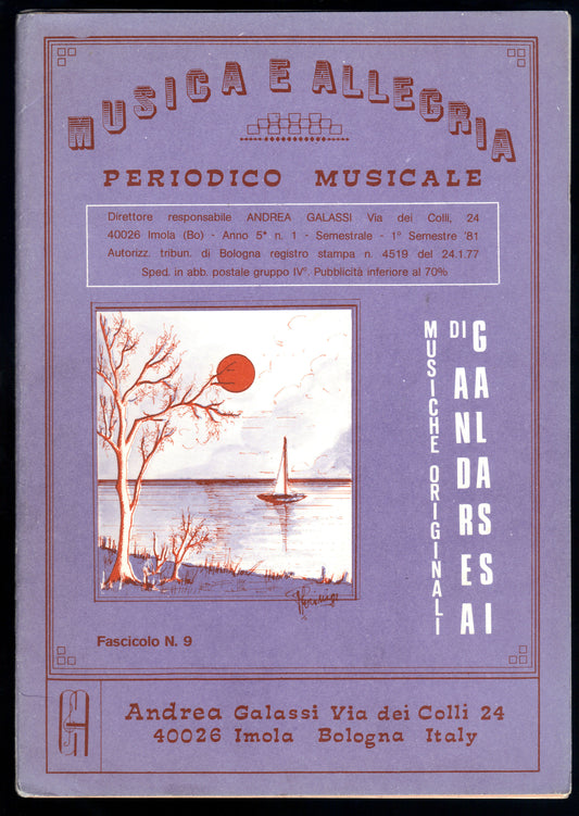 MUSICA E ALLEGRIA n.9 - Musiche originali di Andrea Galassi  9 Brani -- SPARTITO