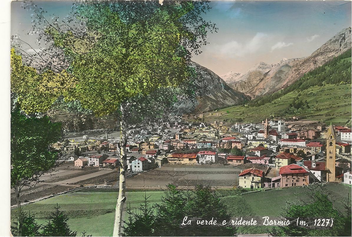 BORMIO - PANORAMA - V1955 - ACQUARELLATA
