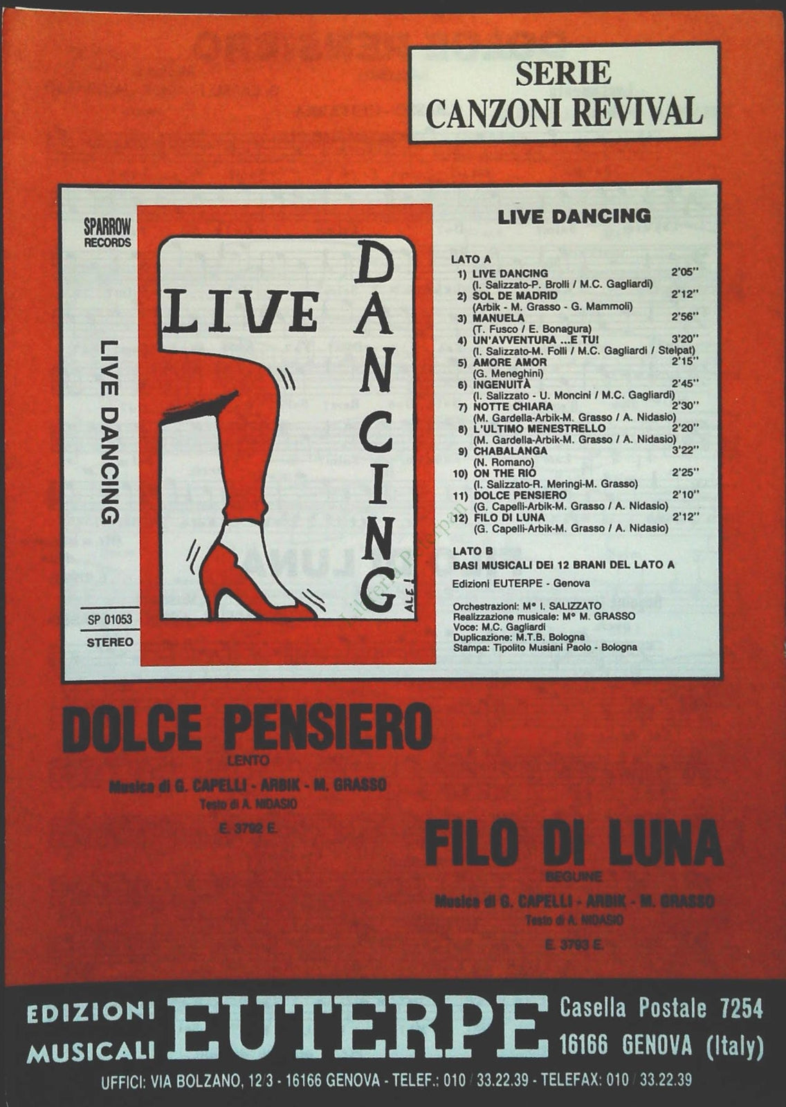 DOLCE PENSIERO.lento -FILO DI LUNA.beguine -SPARTITO-SHEET MUSIC