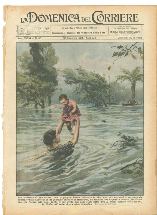 DOMENICA DEL CORRIERE N 50 - 16 DICEMBRE 1934 - ILL. A. BELTRAME