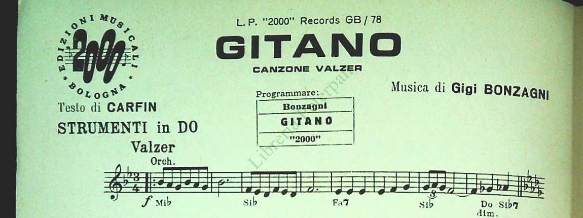 GIGI BONZAGNI PRESENTA 4 SUCCESSI PER LA VOSTRA ORCHESTRA - SPARTITO-SHEET MUSIC