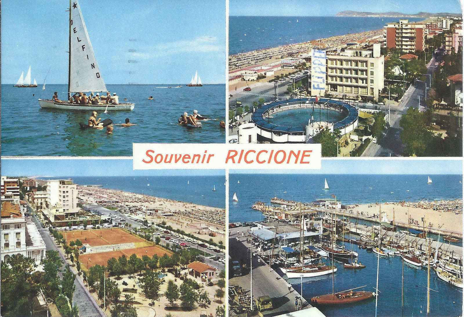 RICCIONE - SOUVENIR - 4 VEDUTE - V1971