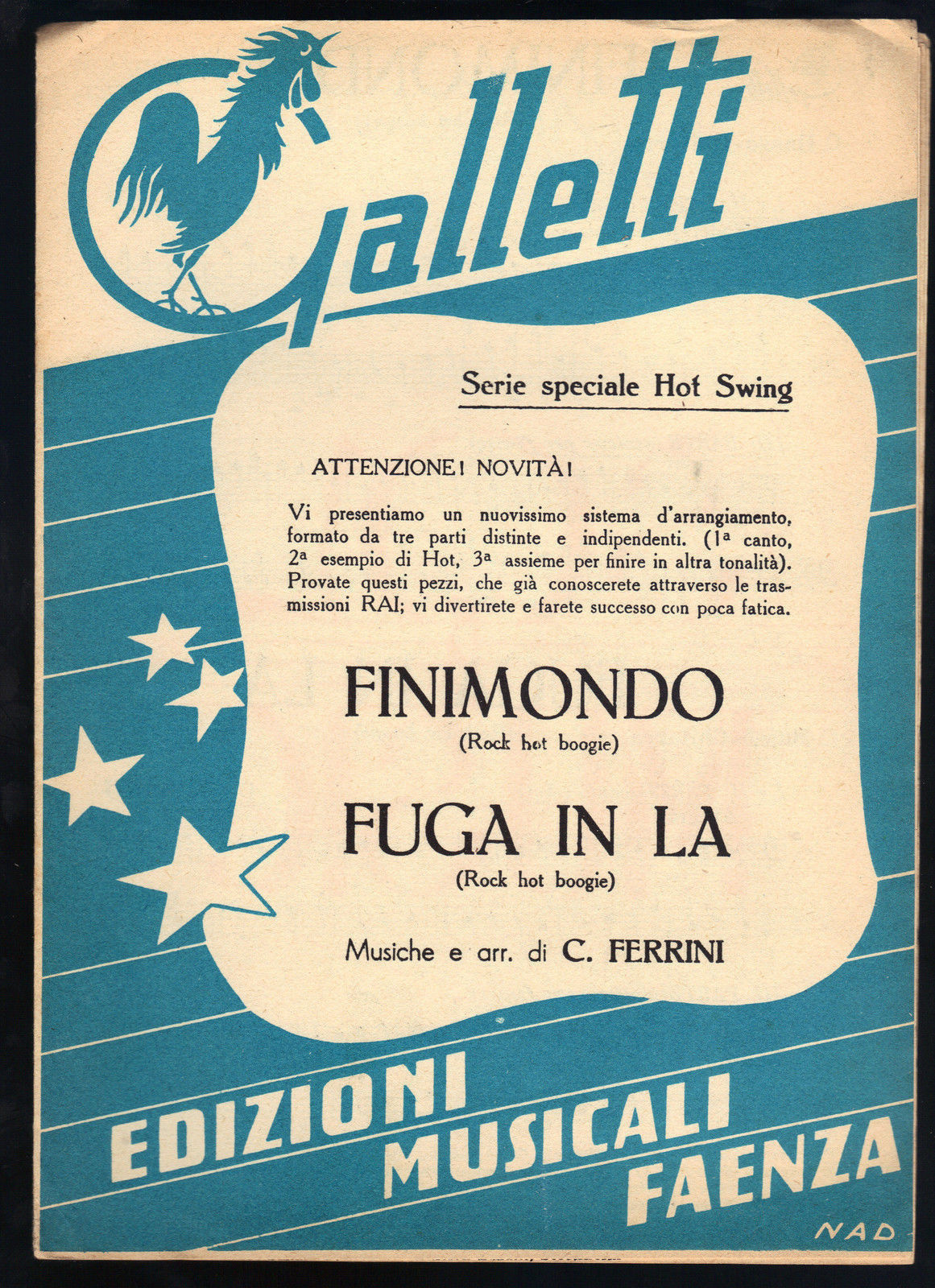 FINIMONDO - FUGA IN LA # C. FERRINI - SPARTITO SERIE HOT SWING
