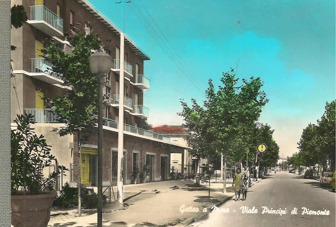GATTEO A MARE - VIALE PRINCIPI DI PIEMONTE - V1962 - ACQUARELLATA