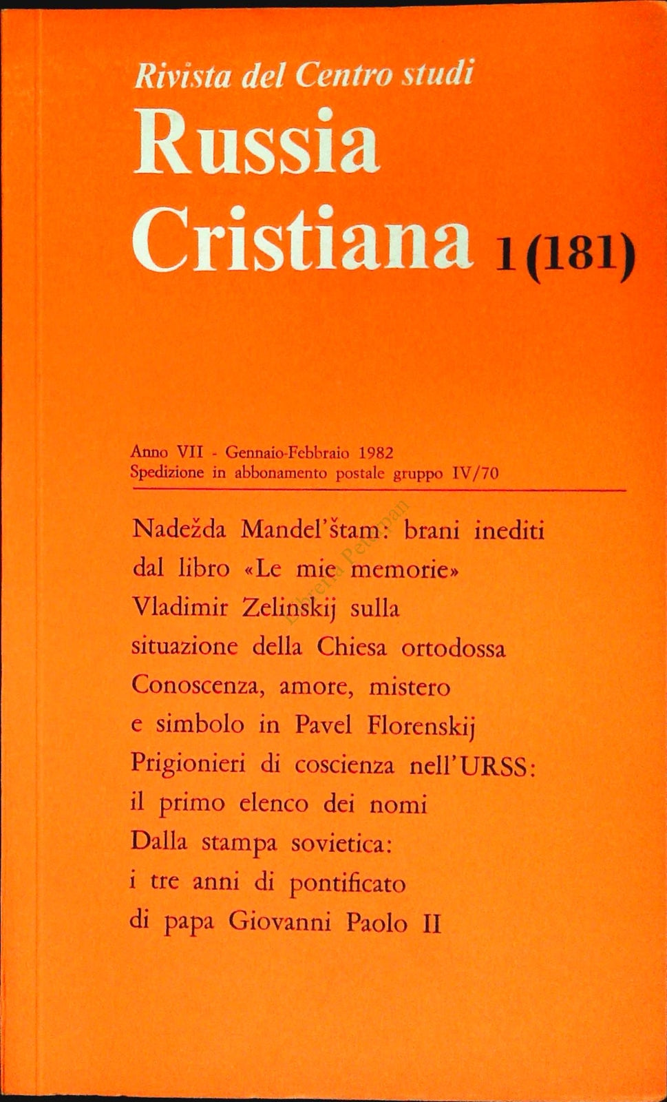 RUSSIA CRISTIANA N. 191 - GENNAIO-FEBBRAIO 1982