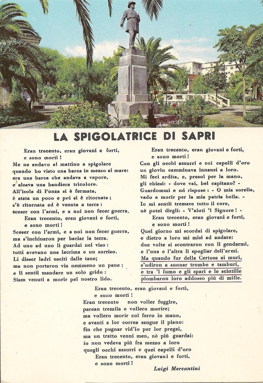 SAPRI - COSTA DEL CILENTO - MONUMENTO A CARLO PISACANE - V19