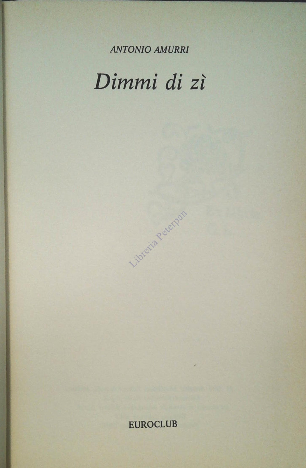 DIMMI DI ZI - ANTONIO AMURRI - MONDADORI 1983