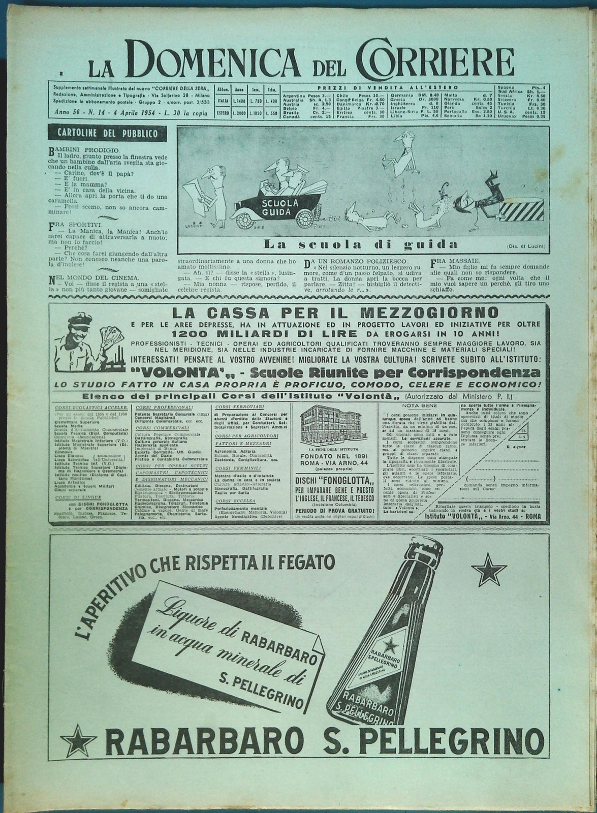 DOMENICA DEL CORRIERE N. 14 - 4 APRILE 1954