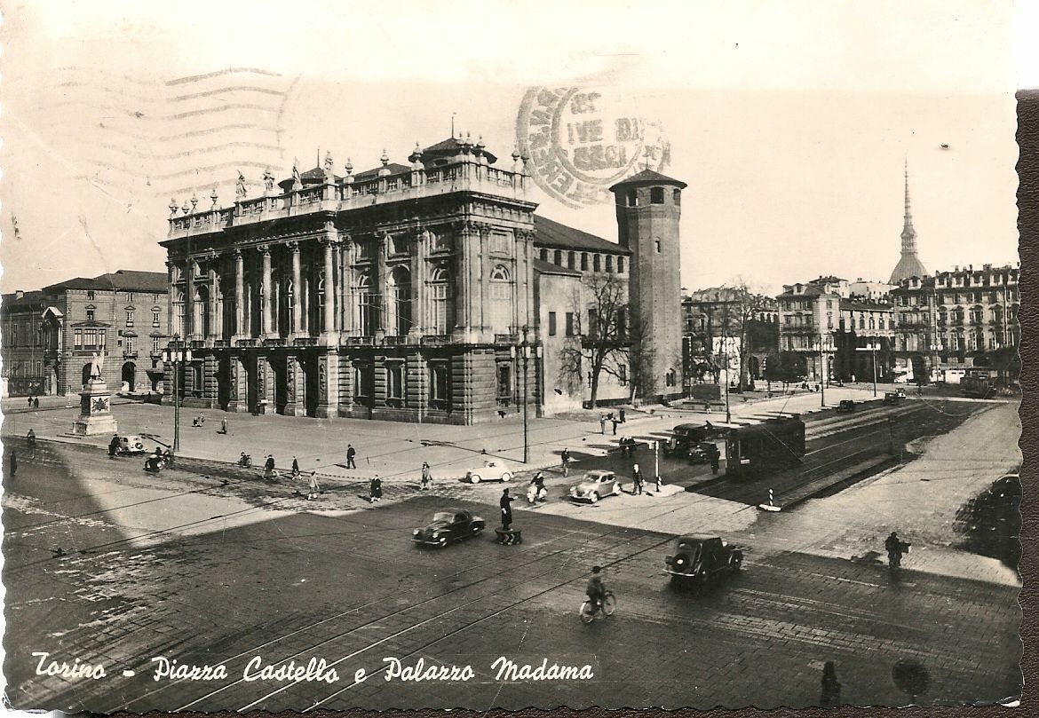 TORINO - PIAZZA CASTELLO PALAZZO MADAMA - V1955
