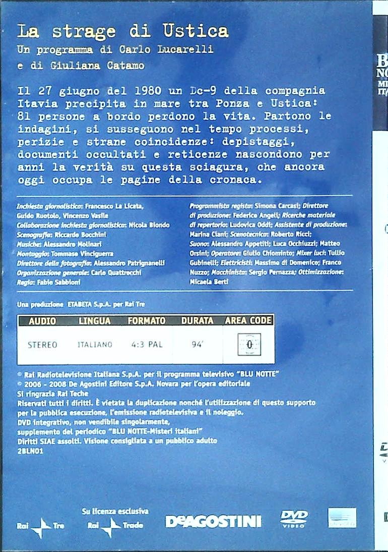 LA STRAGE DI USTICA. BLU NOTTE NISTERI ITALIANI - DVD