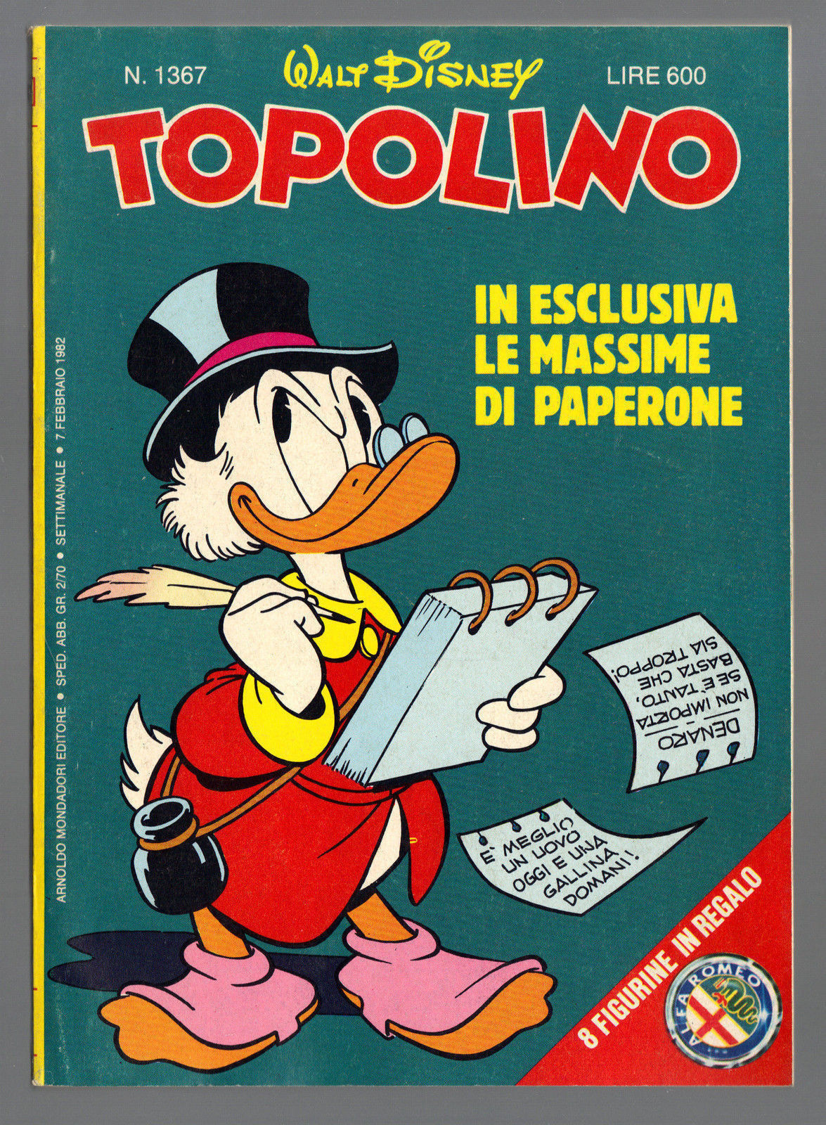 TOPOLINO N° 1367 - 7 FEBBRAIO 1982