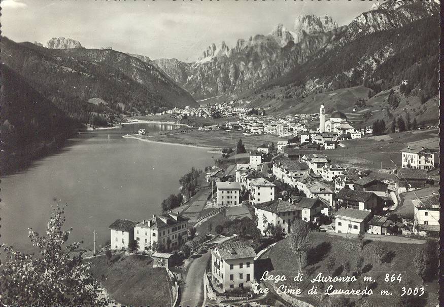 LAGO DI AURONZO - TRE CIME DI LAVAREDO - PANORAMA - V1955