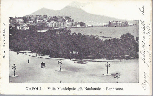 NAPOLI - VILLA MUNICIPALE E PANORAMA - V 1903 - FP - Dorso U