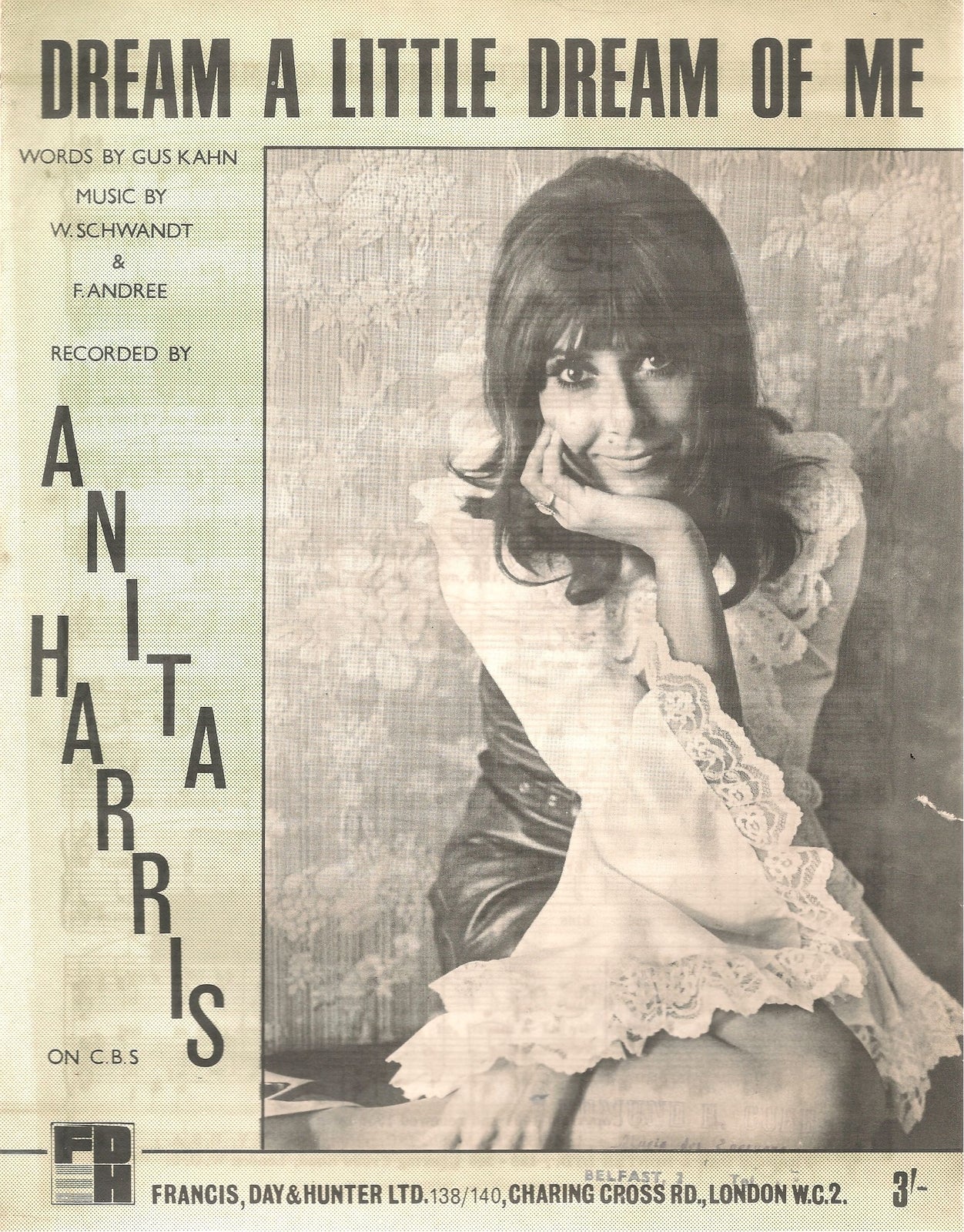 DREAM A LITTLE DREAM OF ME - ANITA HARRIS - SPARTITO SHEET MUSIC